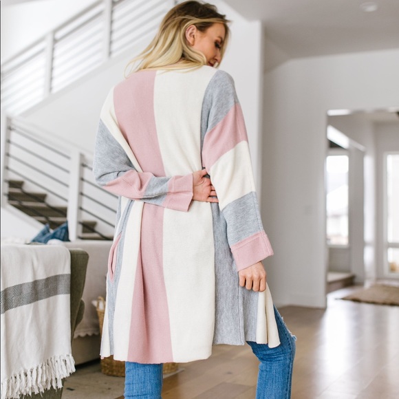 LAST SIZE❗️Rosy Outlook Color Block Cardigan - Picture 8 of 8